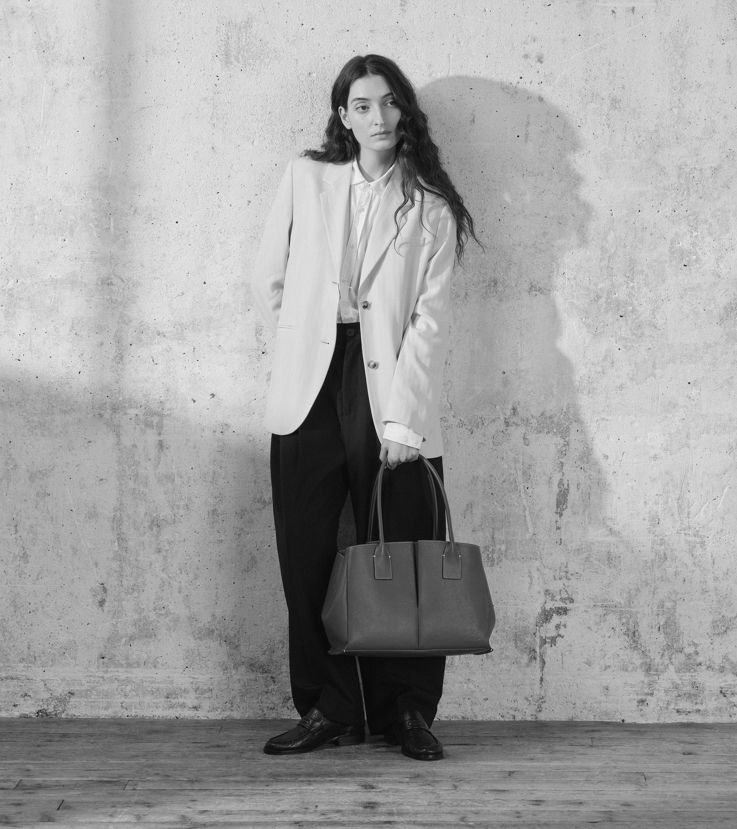 Großer Shopper Elena aus genarbtem Leder