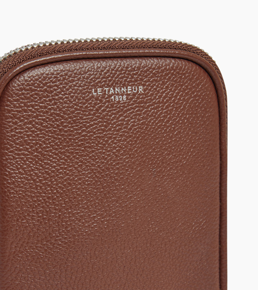 Bolso para móvil de cuero granulado
