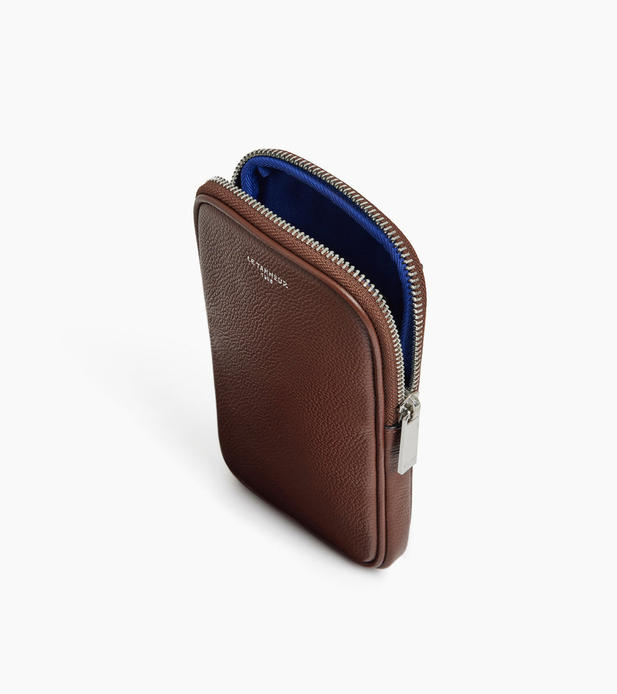 Bolso para móvil de cuero granulado