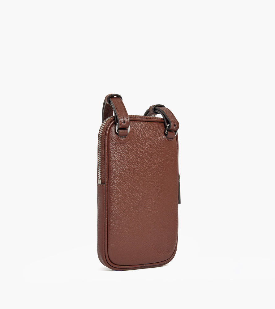 Bolso para móvil de cuero granulado