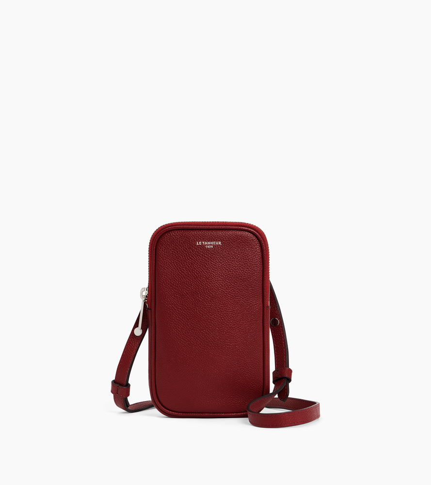 Handytasche aus genarbtem Leder