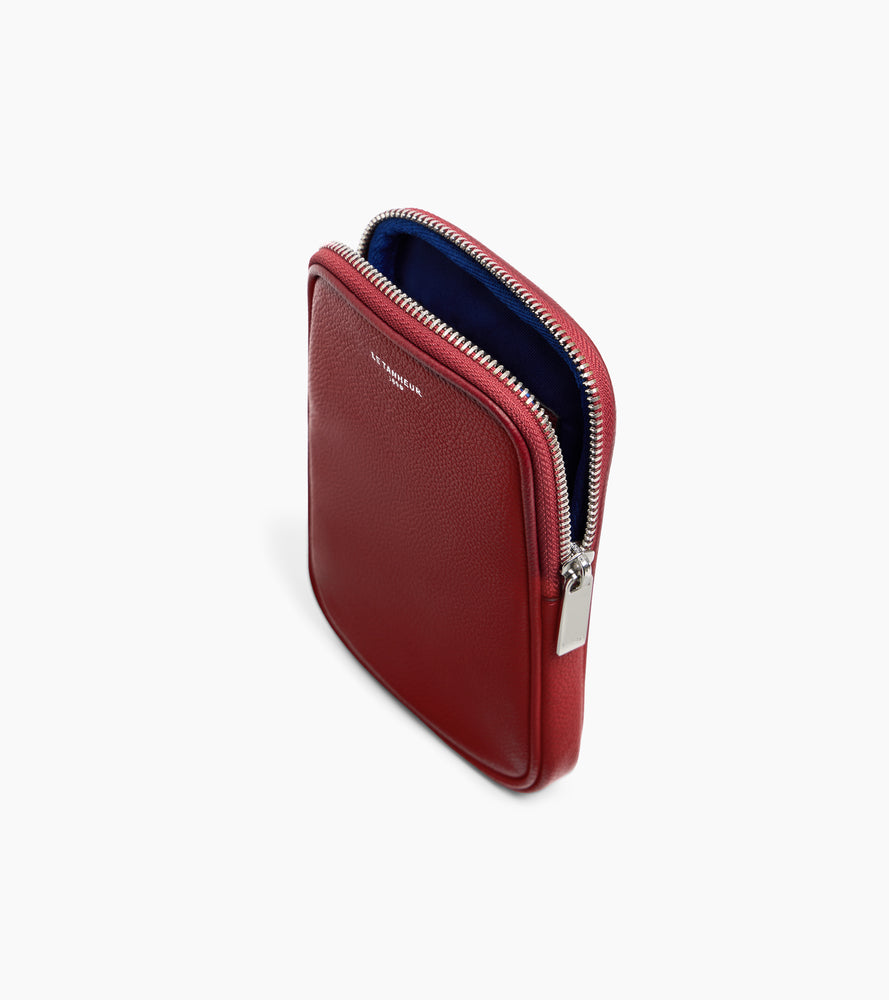 Handytasche aus genarbtem Leder