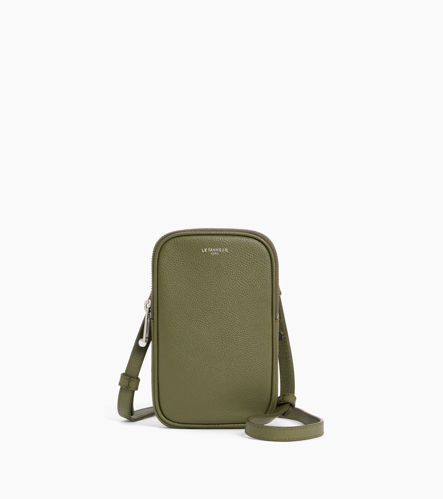Handytasche aus genarbtem Leder