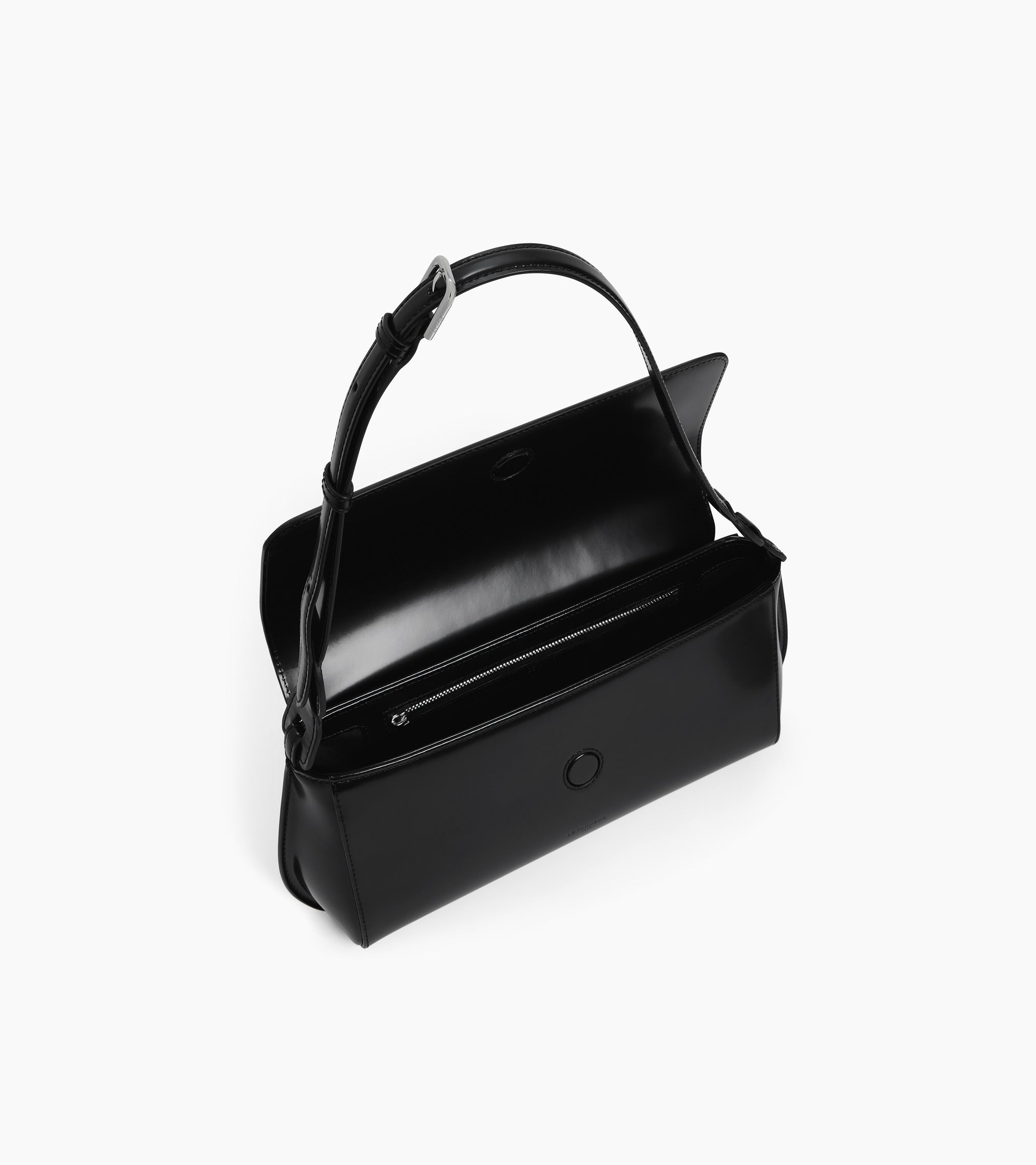 Sac porté épaule moyen modèle Solaise en cuir lisse effet box