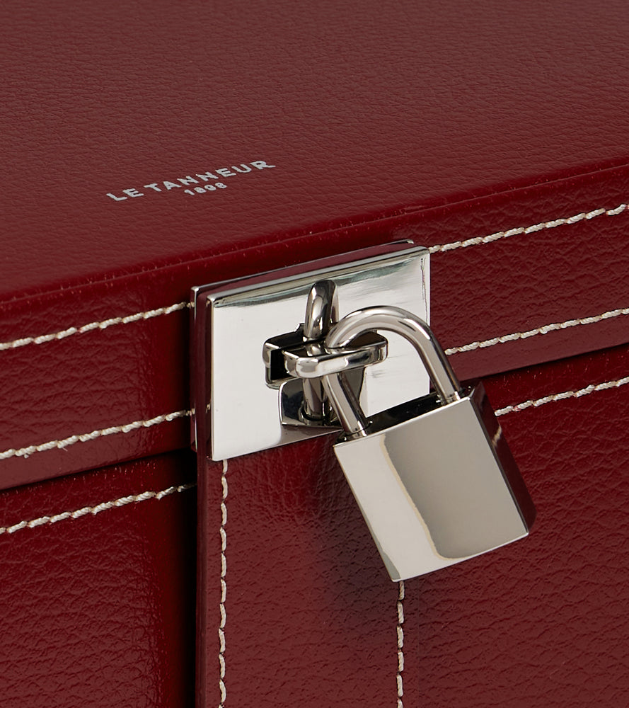 Grande boîte à bijoux en cuir