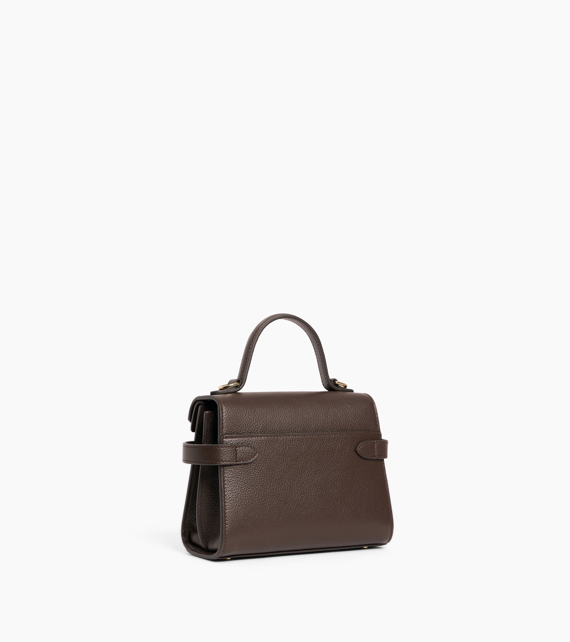 Bolso de mano pequeño Emilie de piel texturizada con doble solapa