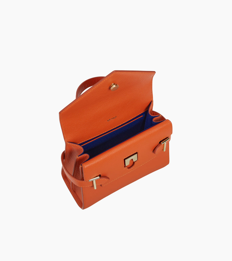 Bolso de mano pequeño Emilie de piel texturizada con doble solapa