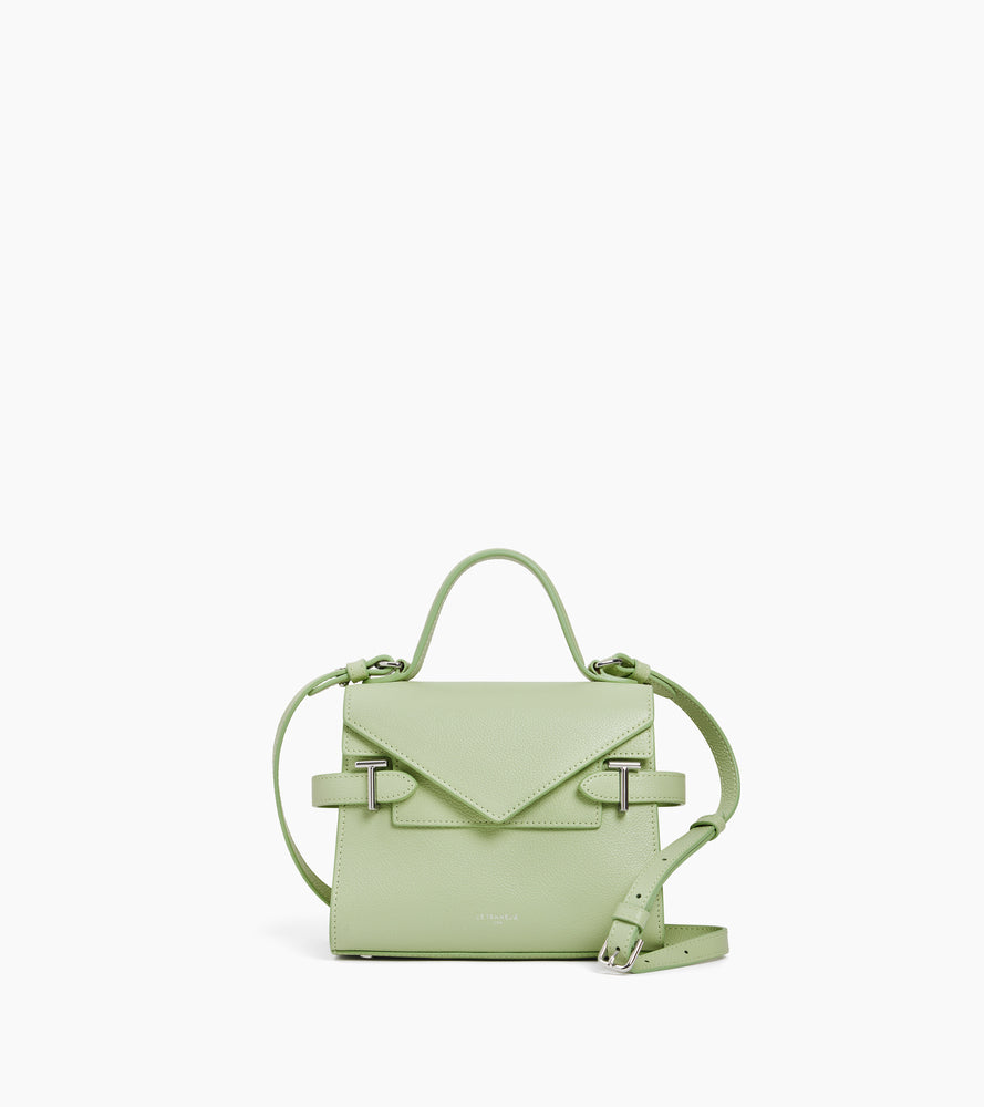 Emilie グレインレザー ダブルフラップ スモール ハンドバッグ