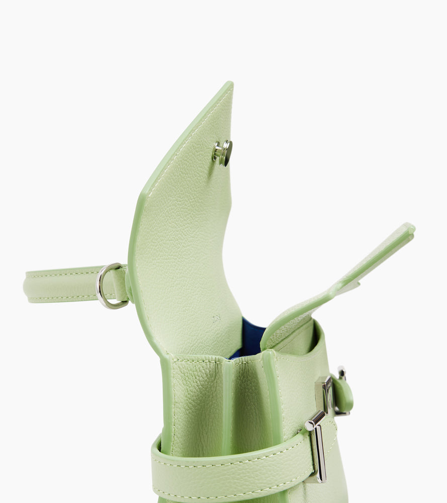 Bolso de mano pequeño Emilie de piel texturizada con doble solapa