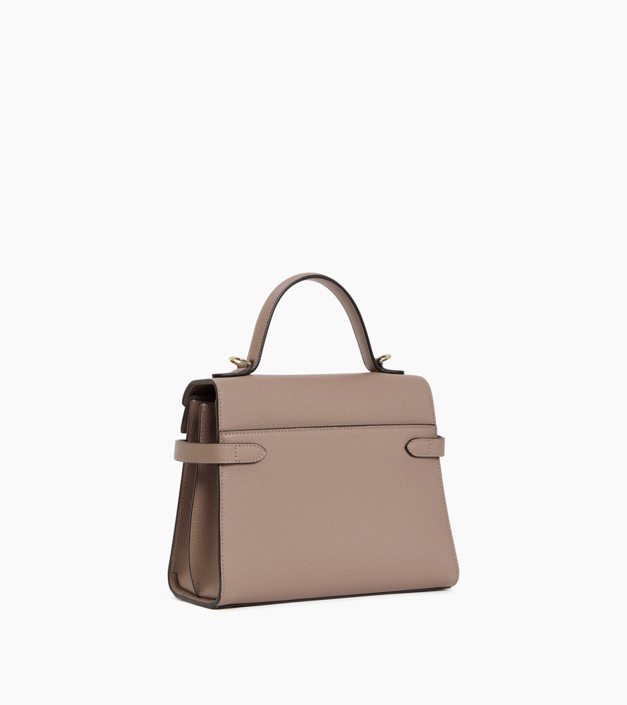 Mittelgroße Handtasche Emilie aus genarbtem Leder mit Doppelklappe