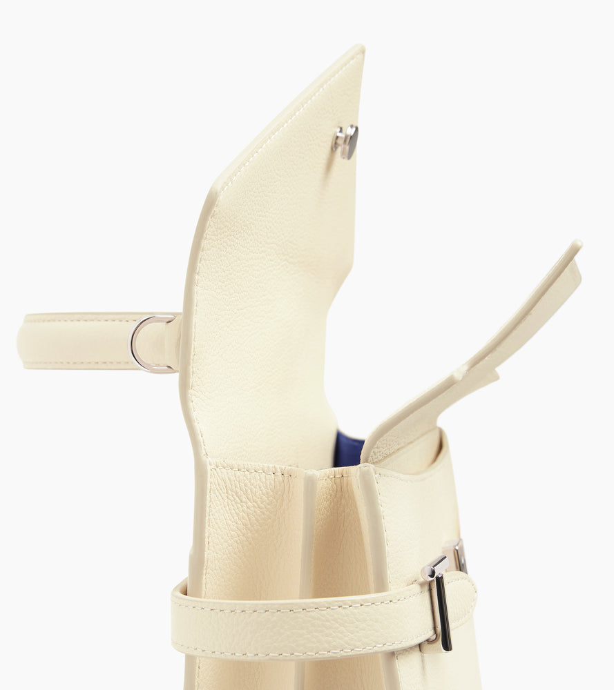 Sac à main double rabat moyen modèle Emilie en cuir grainé