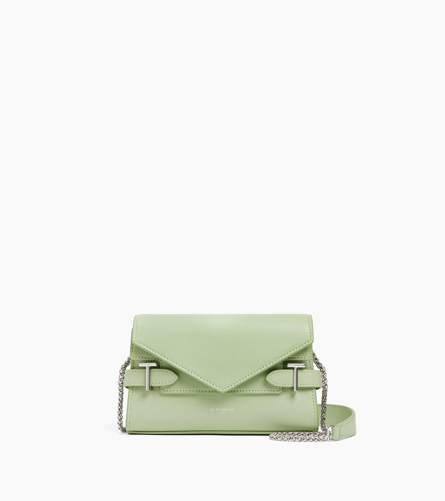 Bolso de mano Emilie con doble solapa y bandolera en piel granulada