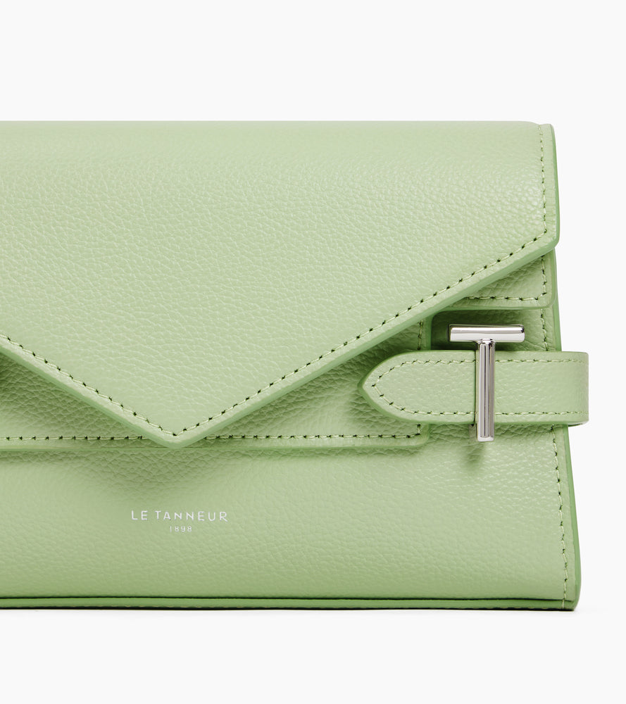 Bolso de mano Emilie con doble solapa y bandolera en piel granulada