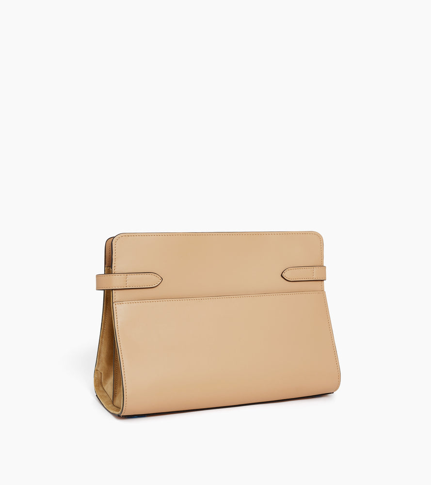 Bolsa de hombro grande modelo Emie en cuero liso y nobuk