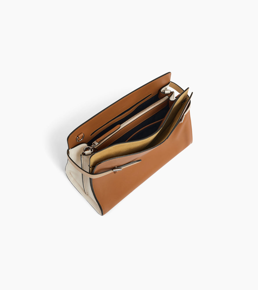 Bolso bandolera grande Emie en cuero liso y nobuk