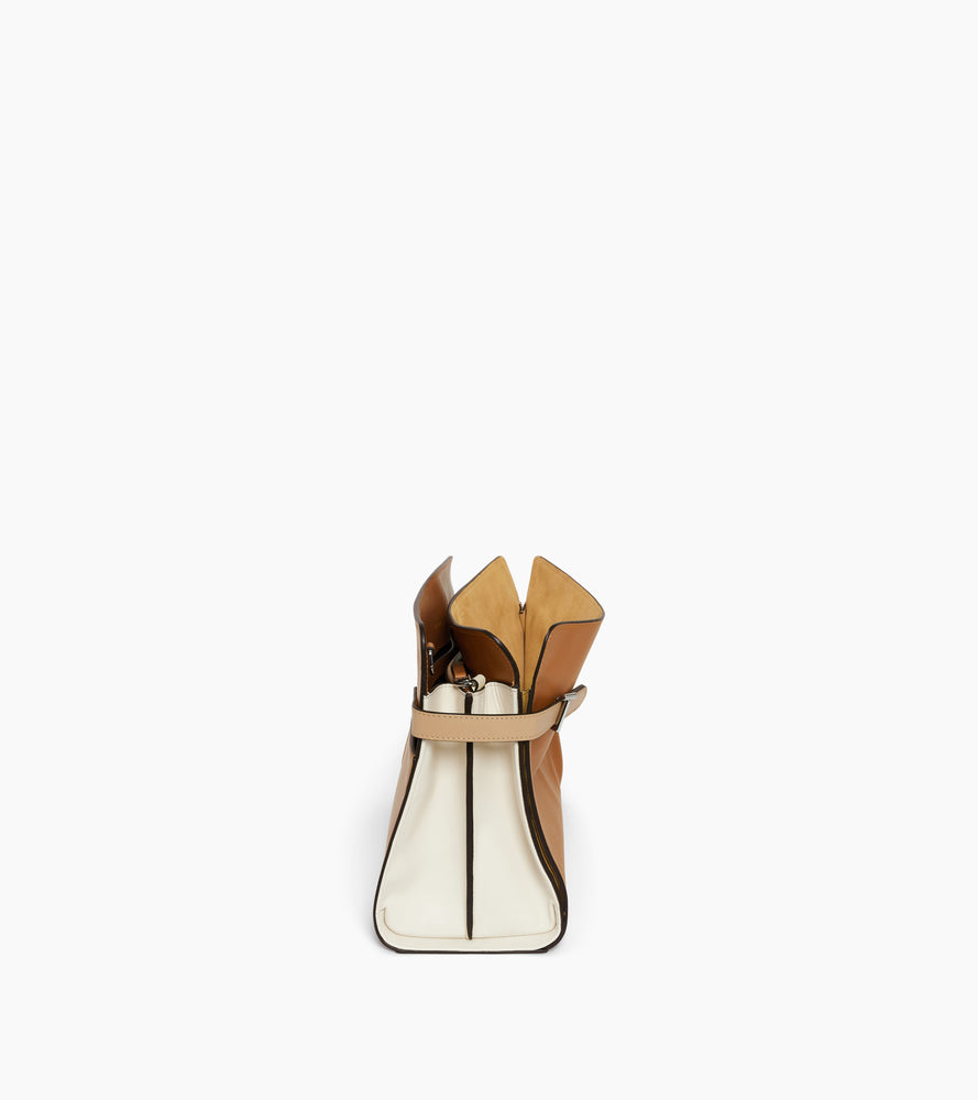 Bolso bandolera grande Emie en cuero liso y nobuk