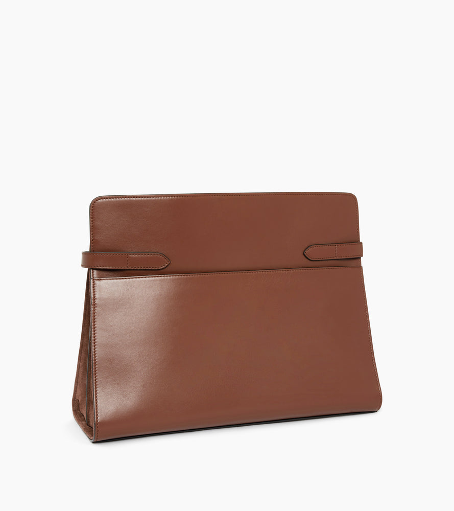 Bolsa de hombro modelo maxi Emie en cuero liso y nobuk