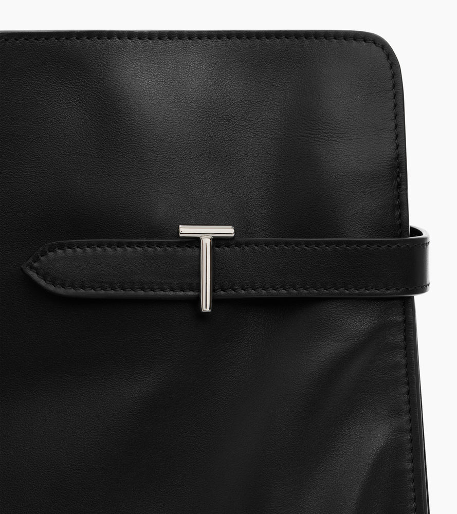 Schultertasche Maxi-Modell Emie aus glattem Leder und Nubukleder