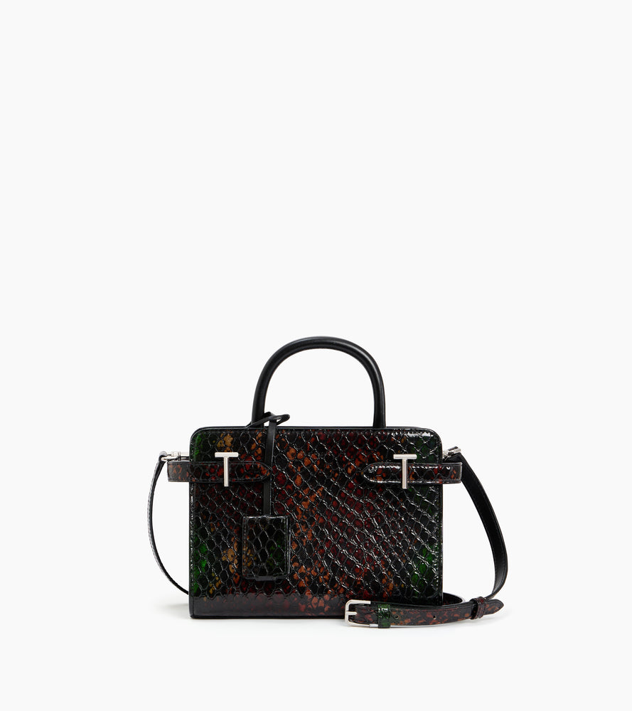 Kleine Handtasche Emilie aus Leder in Python-Optik