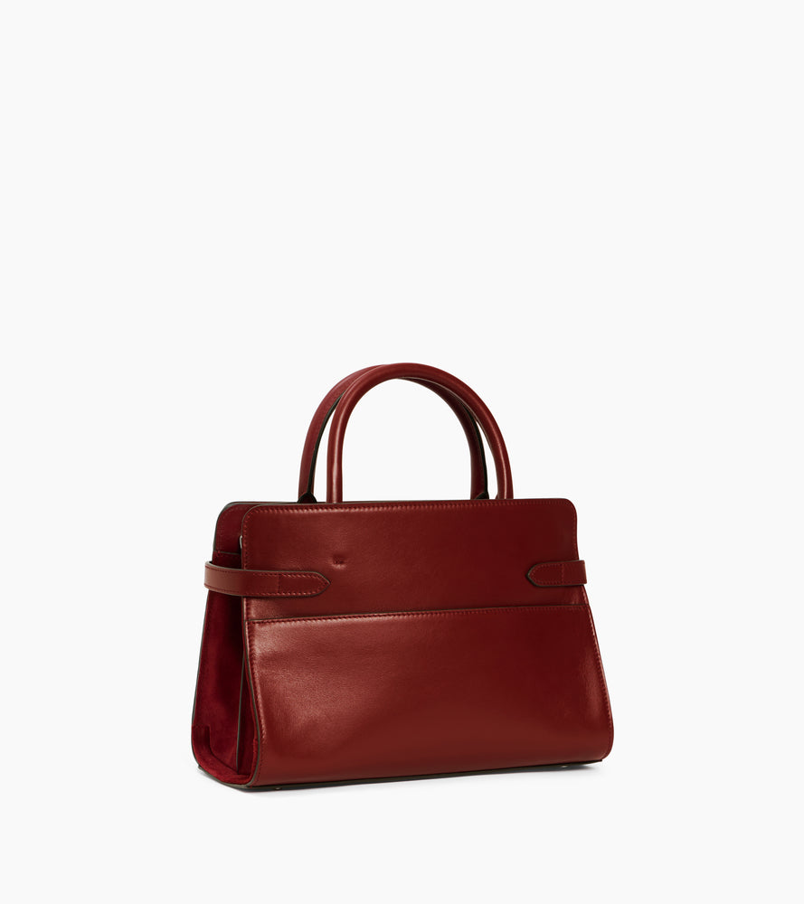 Mittelgroße Handtasche Emie aus Glatt- und Nubukleder