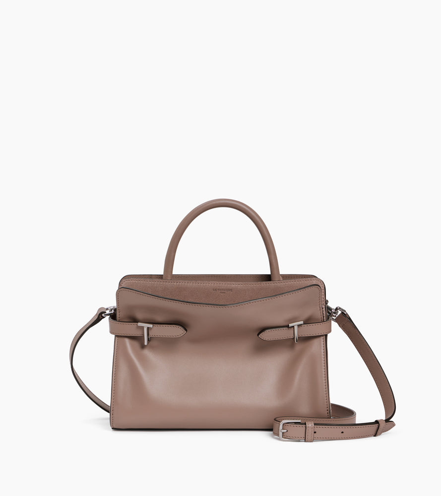 Mittelgroße Handtasche Emie aus Glatt- und Nubukleder