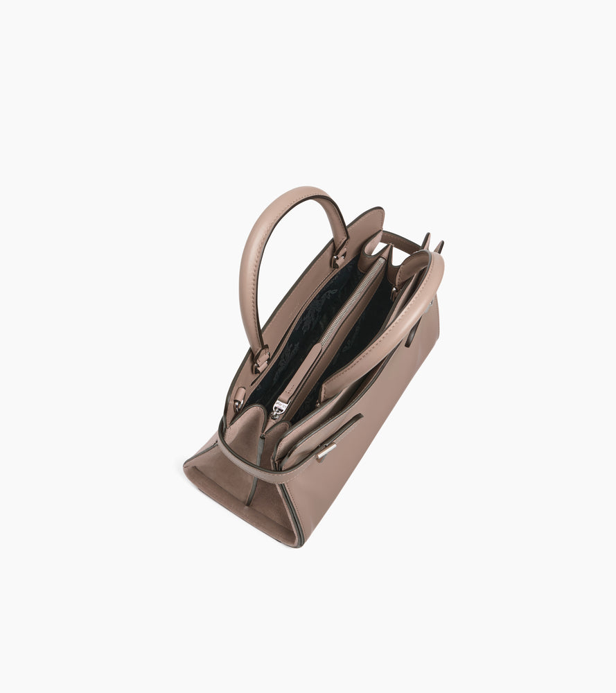 Mittelgroße Handtasche Emie aus Glatt- und Nubukleder