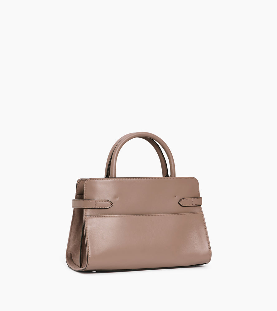 Mittelgroße Handtasche Emie aus Glatt- und Nubukleder