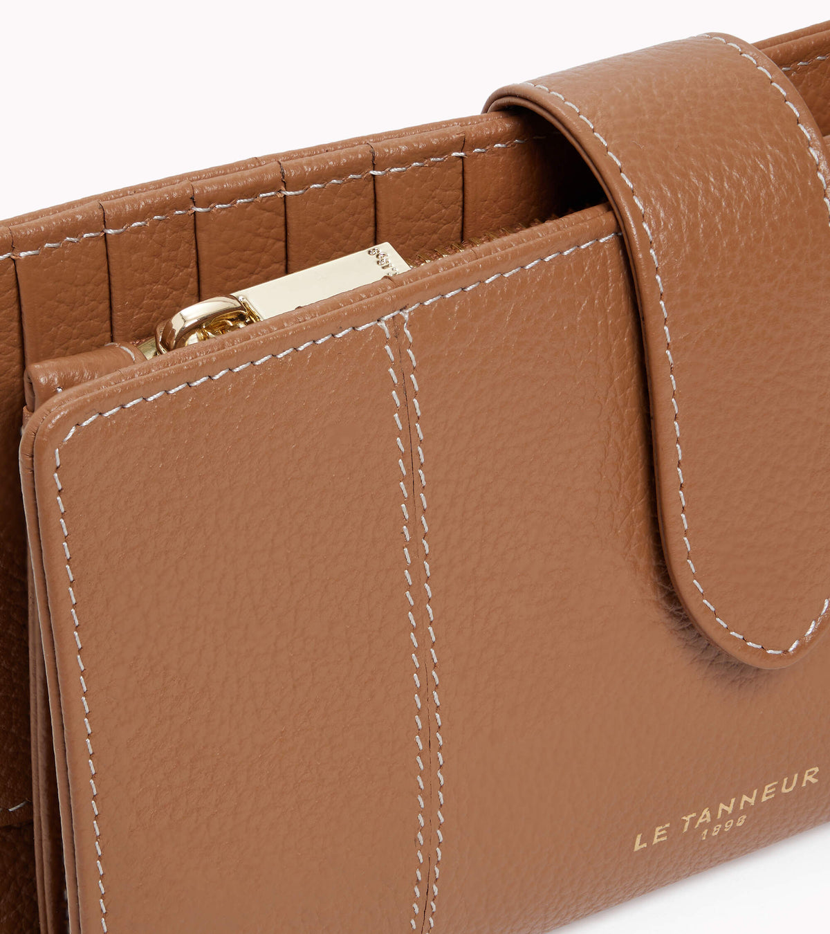 Cartera grande Marguerite de piel granulada