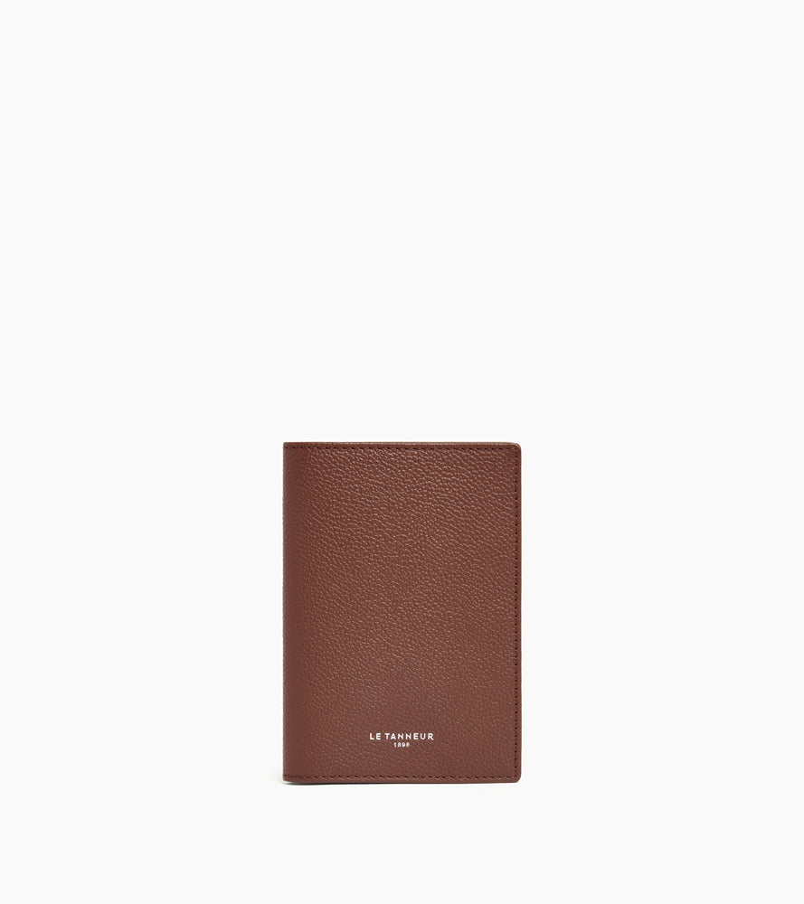 Funda de pasaporte de cuero granulado