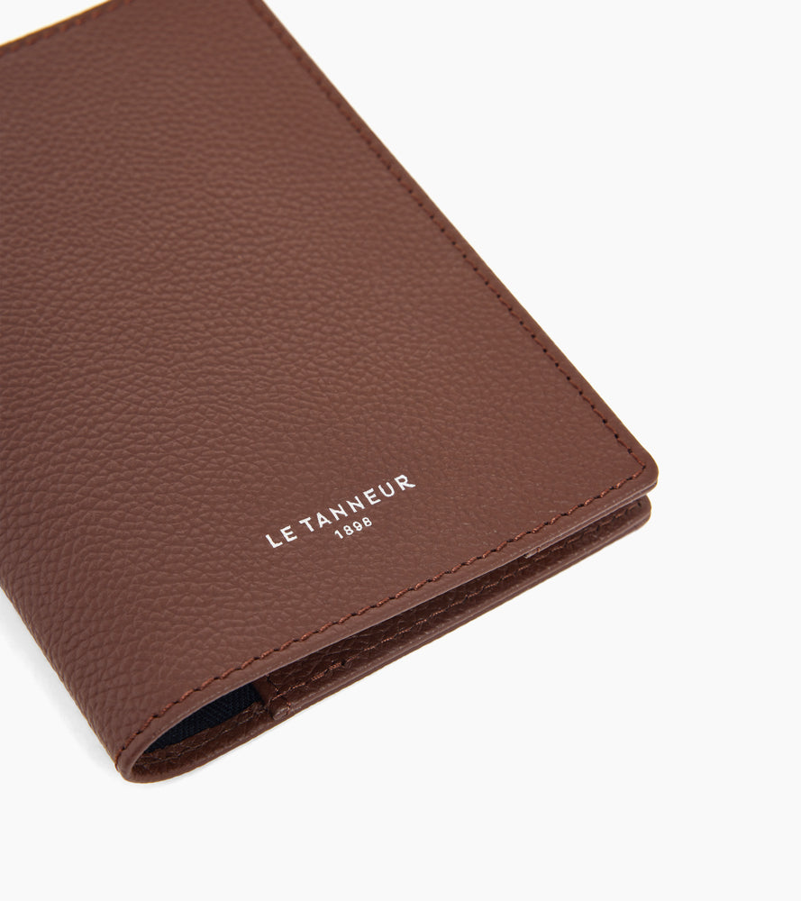 Funda de pasaporte de cuero granulado