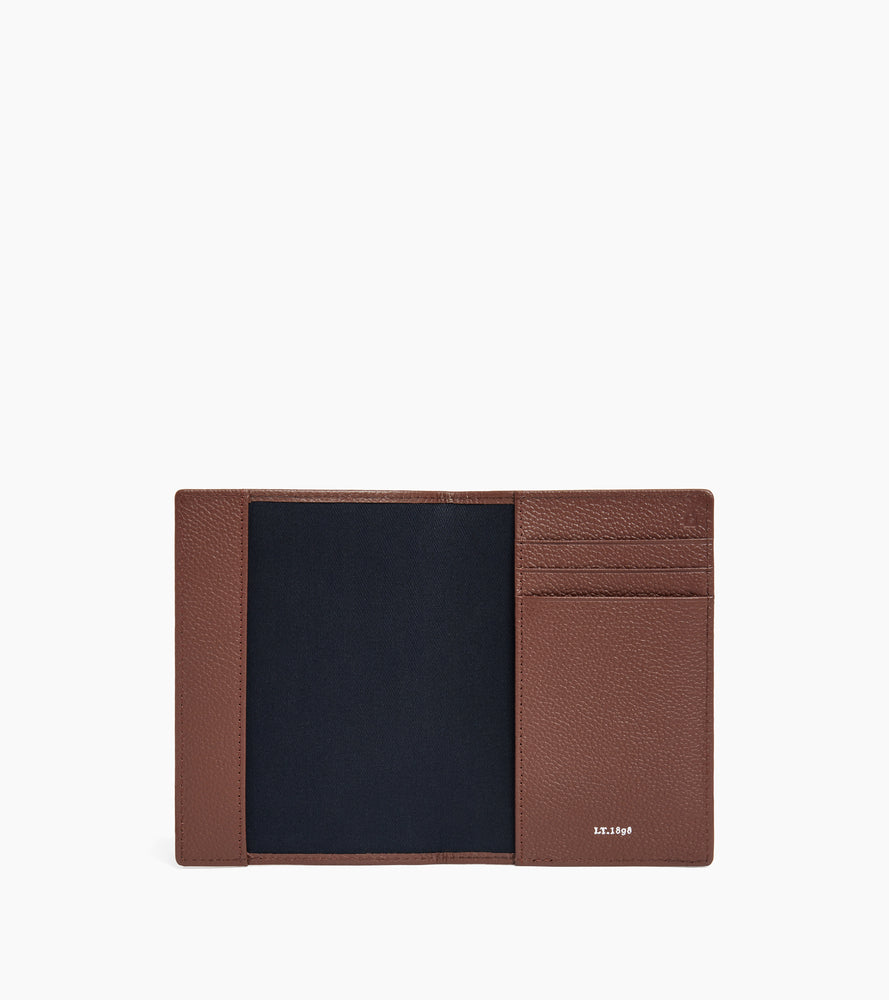Funda de pasaporte de cuero granulado