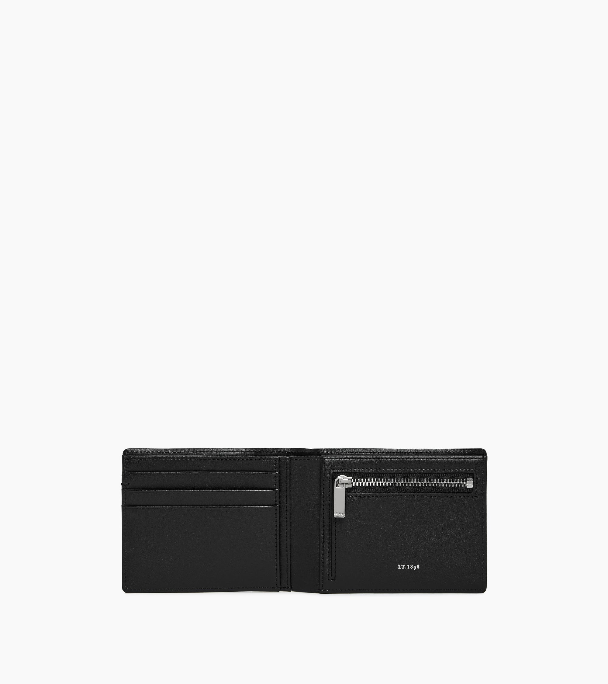 Cartera horizontal con cremallera Lucien de piel con la característica T