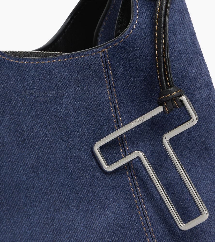 Kleine Handtasche Juliette aus Wildleder in Denim-Optik