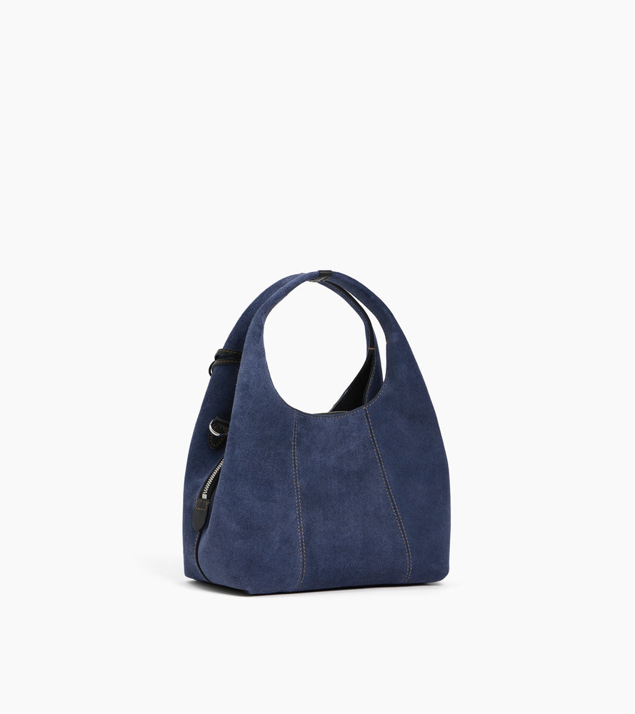 Kleine Handtasche Juliette aus Wildleder in Denim-Optik