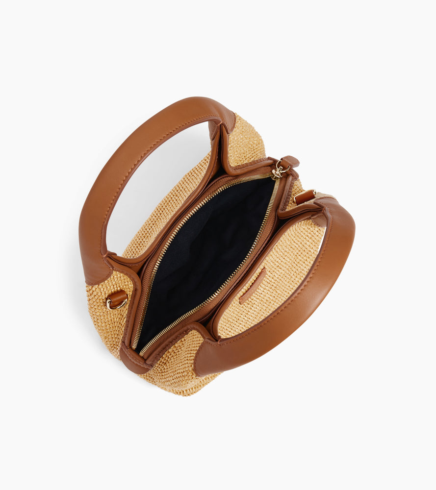 Bolso de mano pequeño Juliette con efecto de rafia y cuero liso