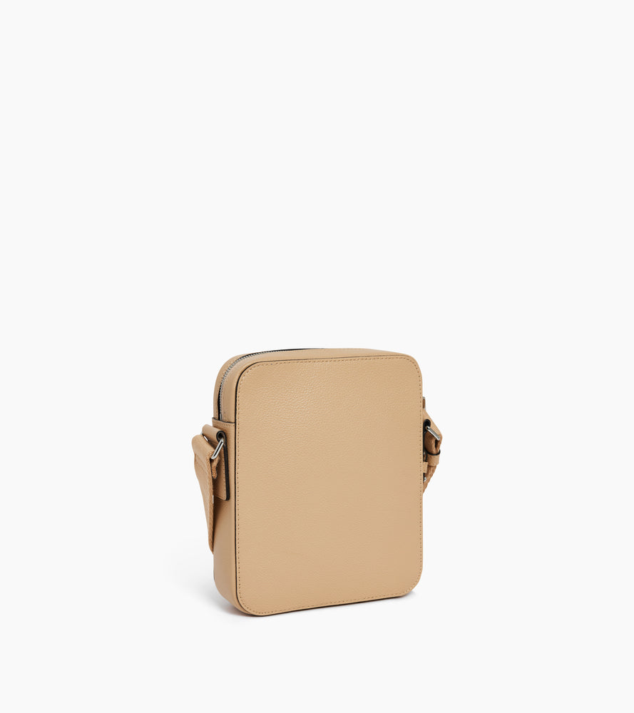 Pequeño bolso bandolera Emile con cremallera en cuero granulado