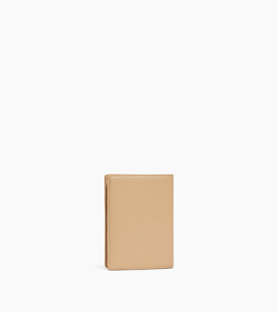 Emile zipped vertical wallet in grained leather