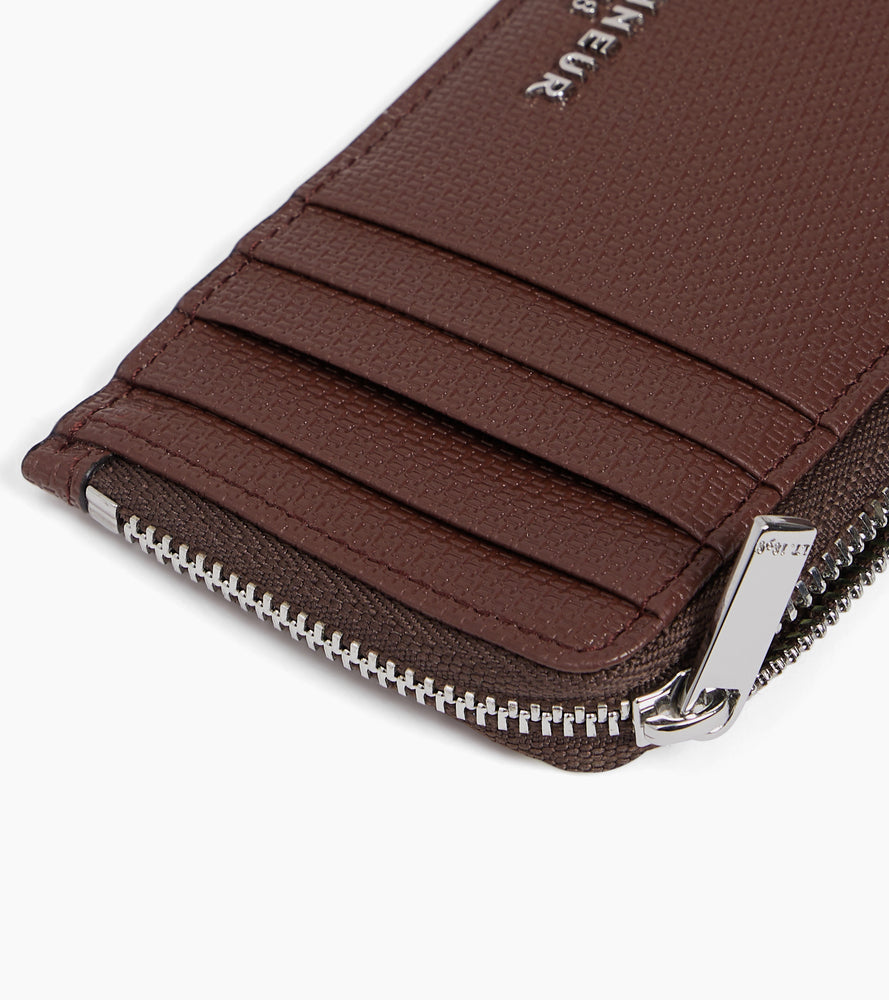 Porte carte large zippé Emile en cuir signature T