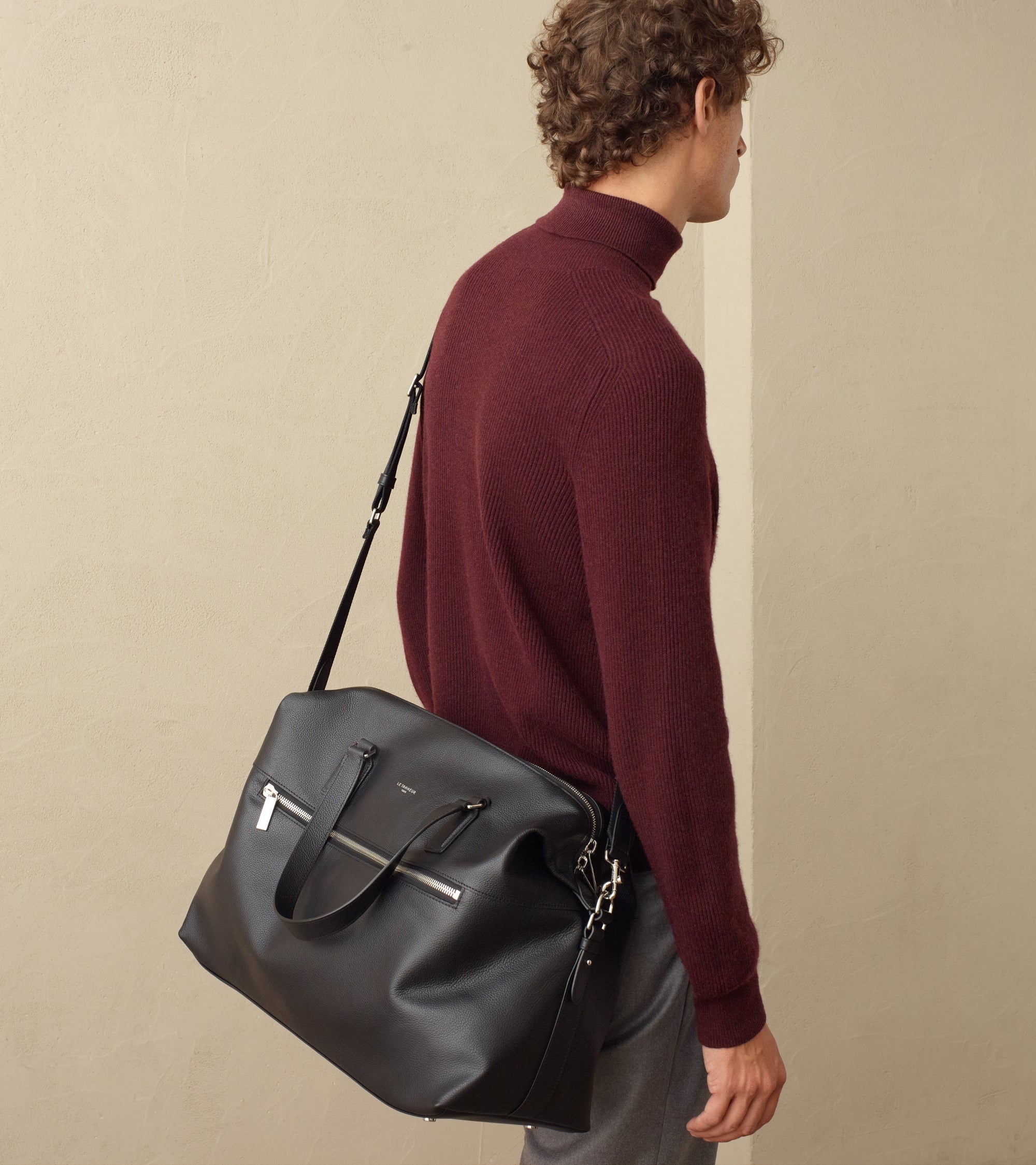 24-Stunden-Reisetasche Emile aus genarbtem Leder