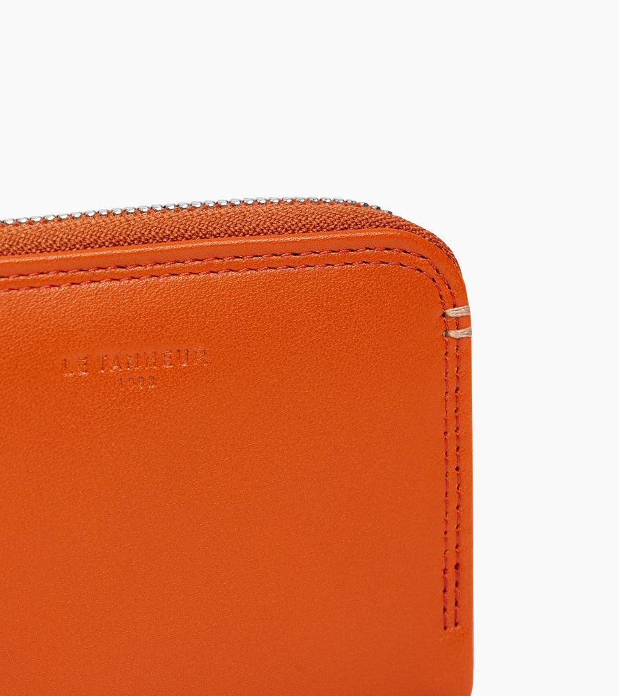 Porte monnaie zippé Martin en cuir lisse