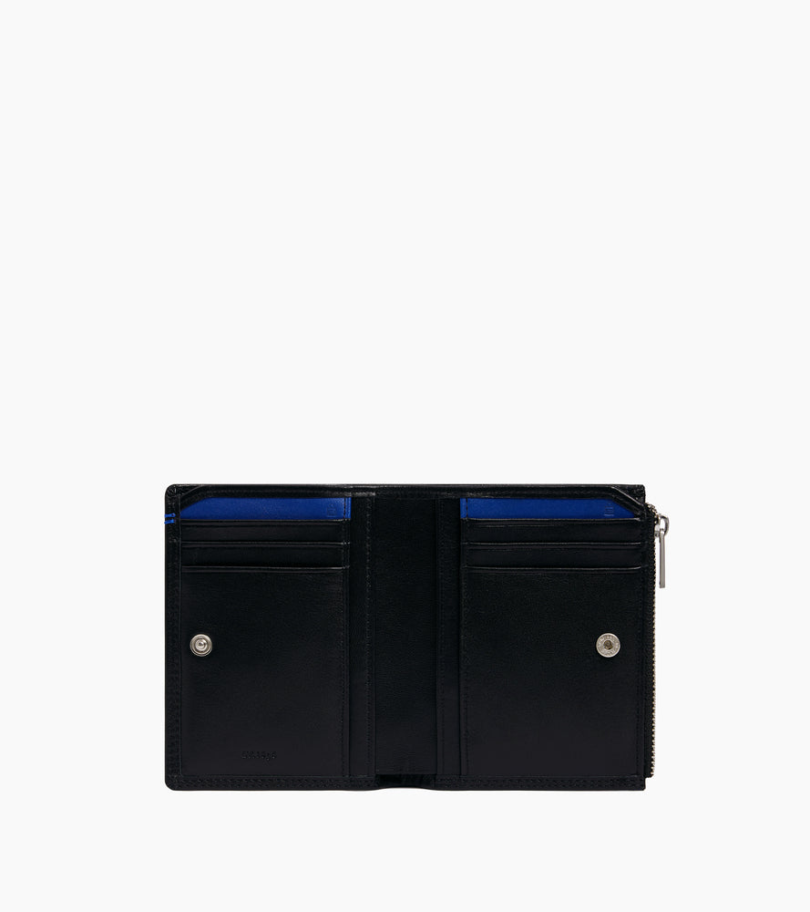 Cartera vertical mediana con cremallera Martin de cuero liso