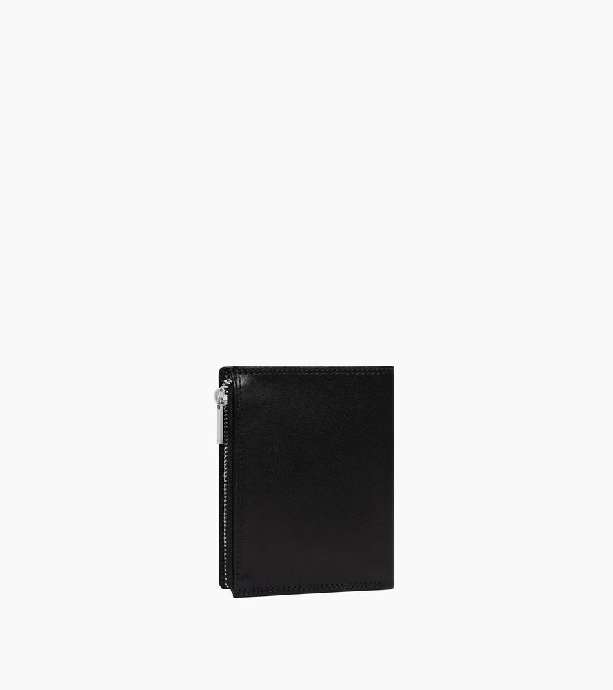 Cartera vertical mediana con cremallera Martin de cuero liso