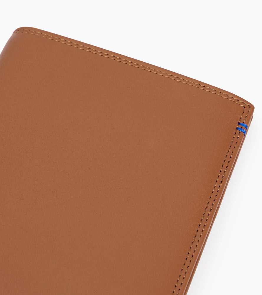Cartera vertical grande con cremallera Martin de cuero liso