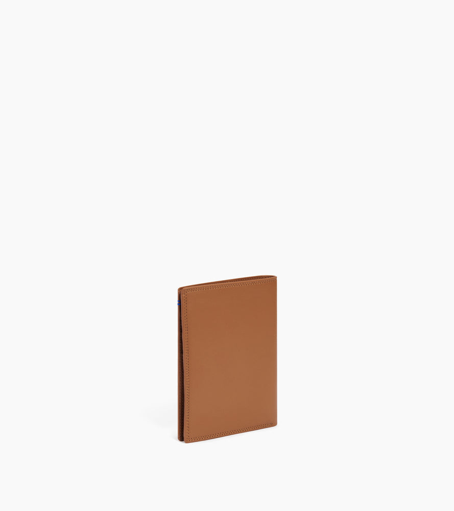 Cartera vertical grande con cremallera Martin de cuero liso