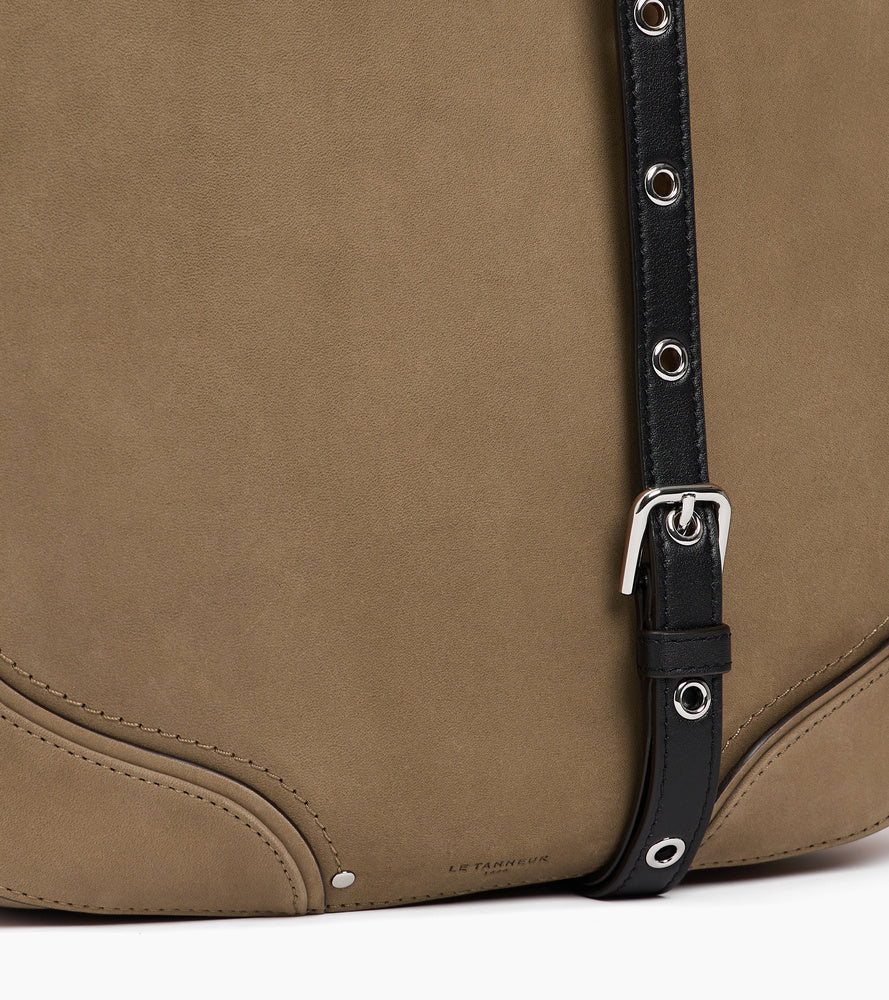 Sac hobo moyen modèle Ella en cuir lisse et nubuck