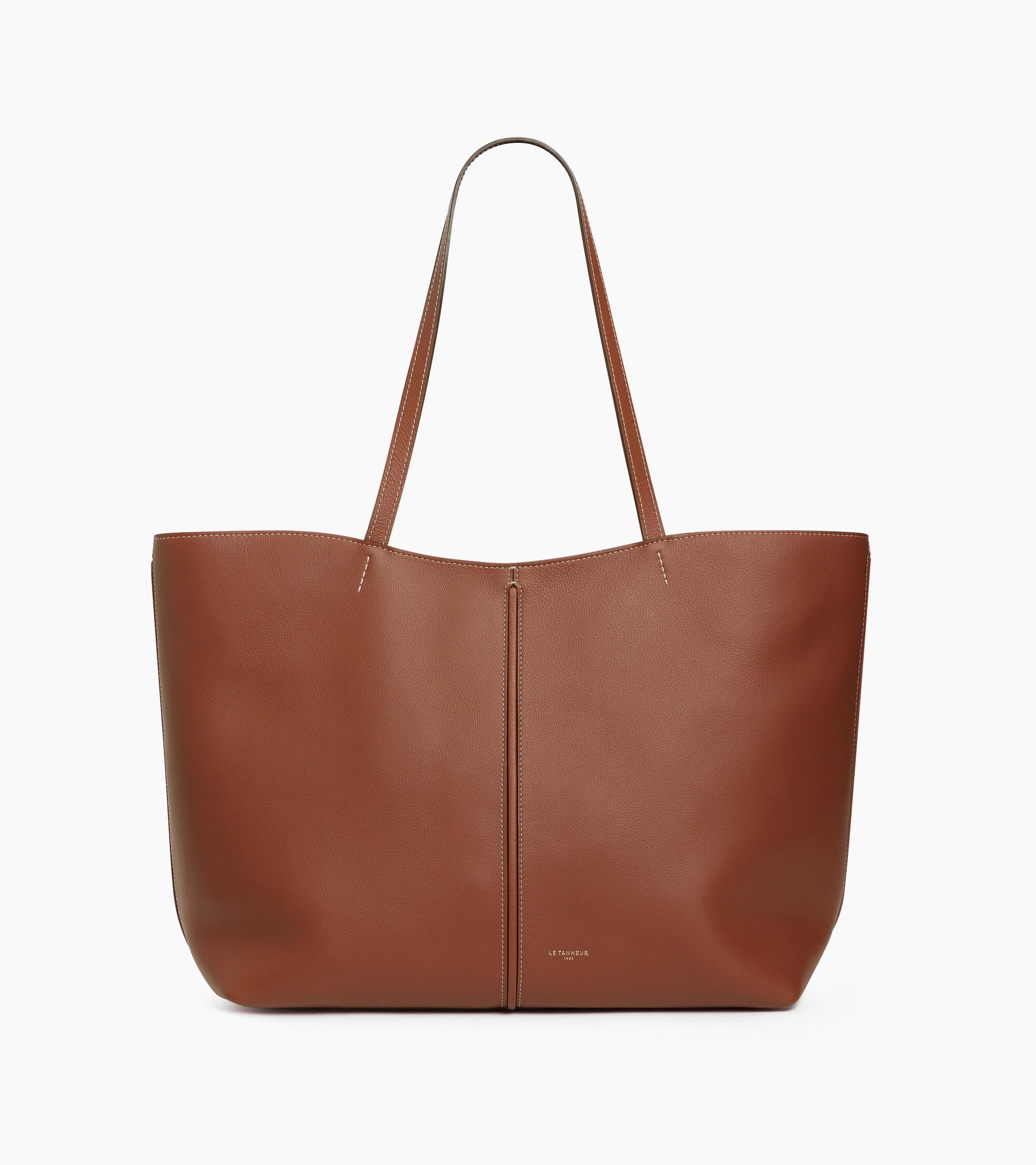 Hortense large tote bag in double-face grained leather
