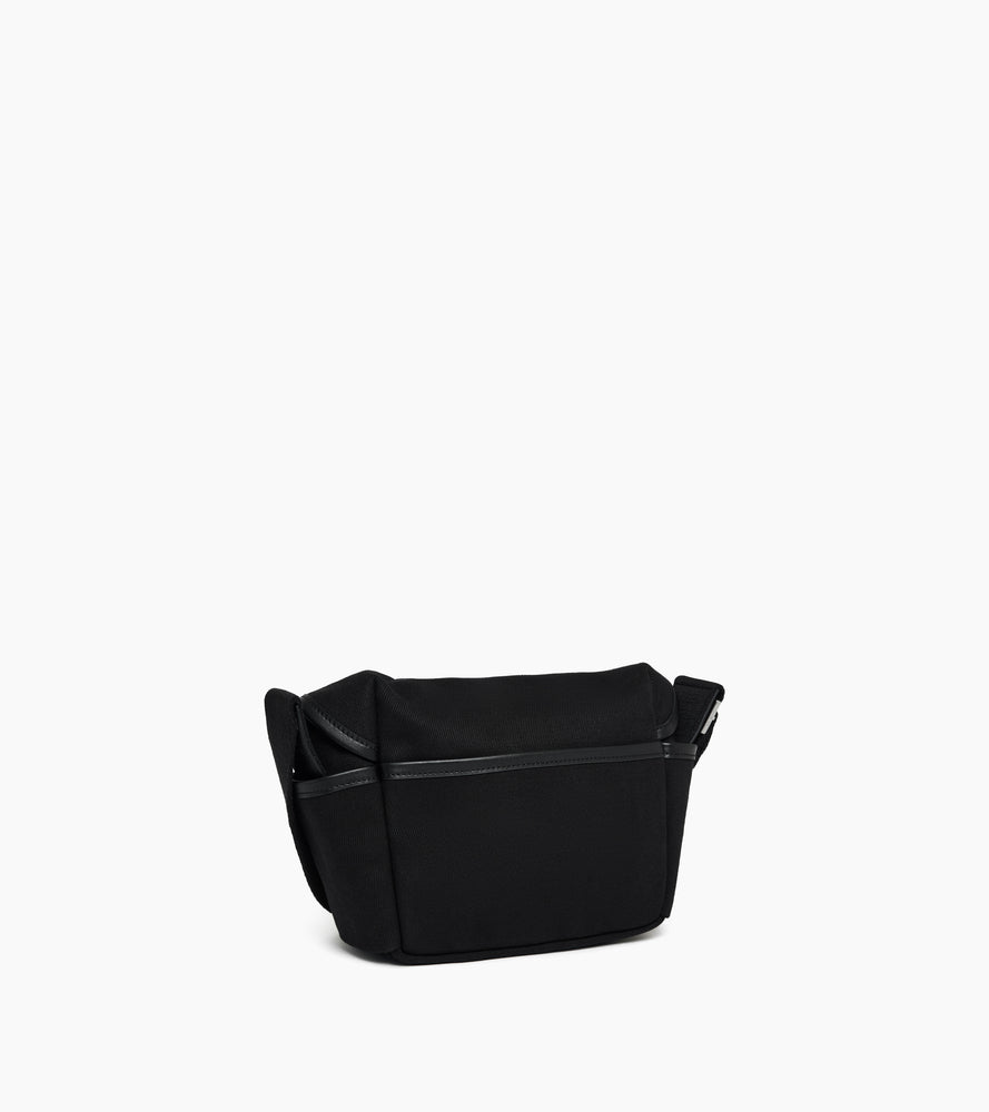 Bolso bandolera pequeño Solveig de lona de algodón y cuero liso