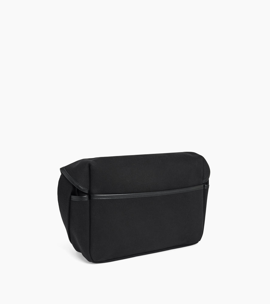 Bolso bandolera mediano Solveig de lona de algodón y cuero liso
