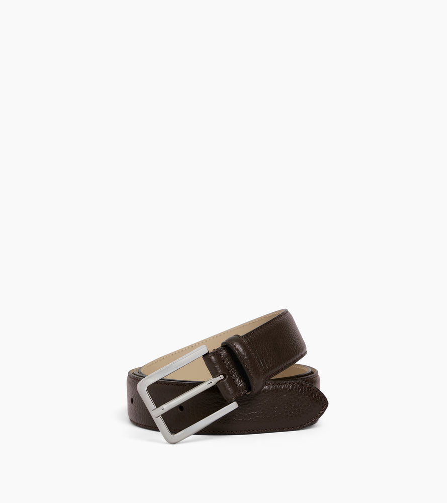 Ceinture homme avec boucle rectangle en cuir grainé